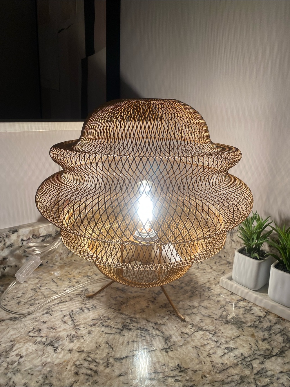 Home Accents Gold Mesh Decorative Table Lantern